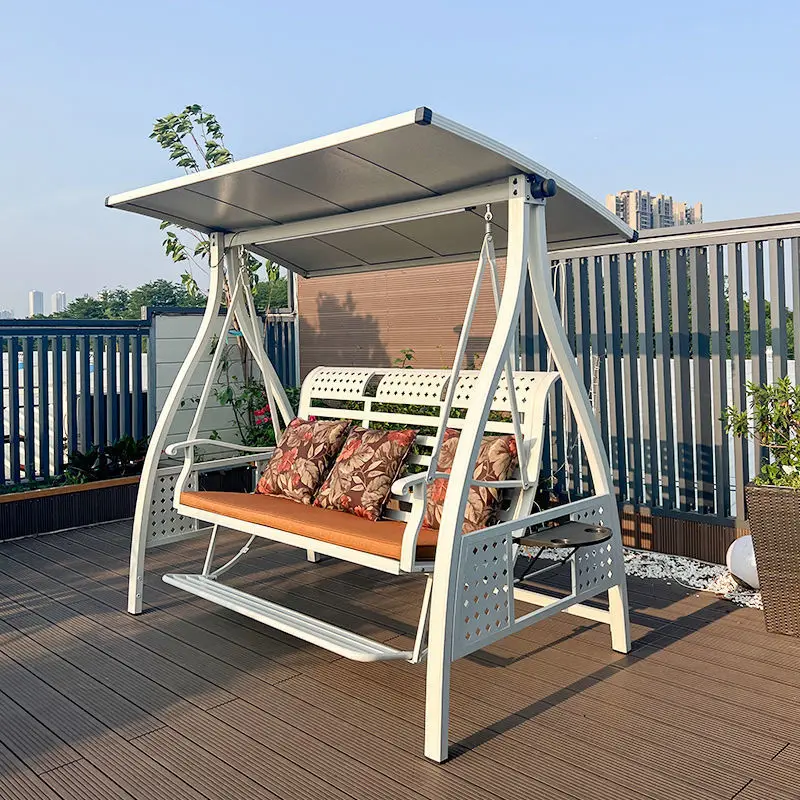

Swing outdoor courtyard garden balcony rainproof aluminum alloy solar lounge chair double rocking bed