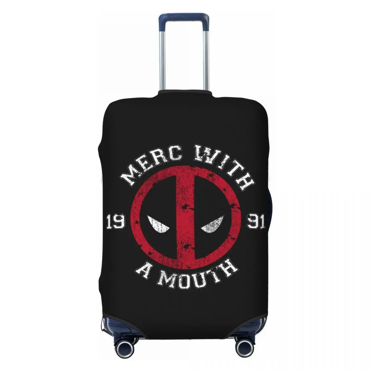 

Custom Cute Deadpool Merc With A Mouth Luggage Cover Protector Washable Travel Suitcase Covers