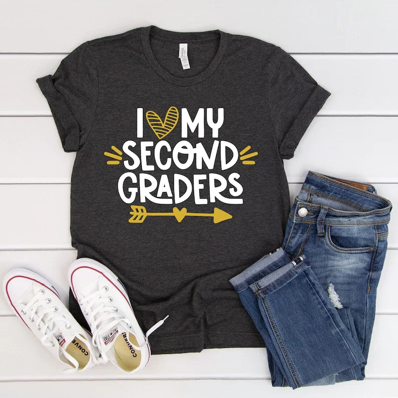 

I love my 2nd graders shirt Grade Squad gift Second grade teacher shirt y2k aesthetic graphic t shirts kawaii clothes