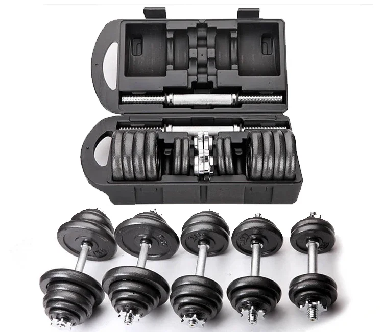 Wholesale Gym Weight Boxed 15/20/30/50kg Barbell Dumbbell Set Round Stoving Varnish Coated Dumbbel