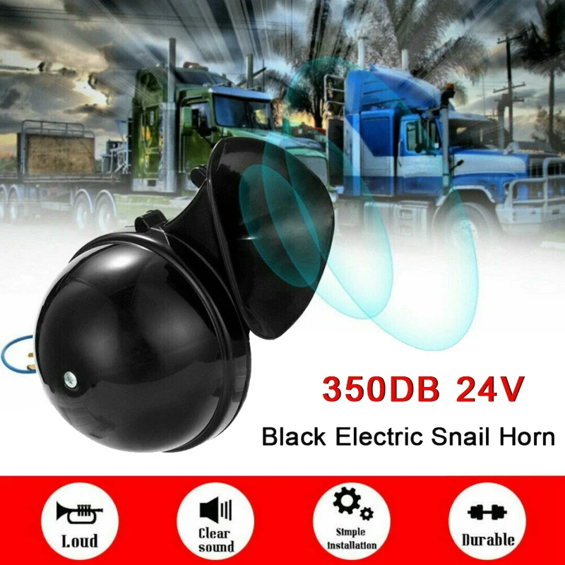 Car 300DB 24V Electric Snail Horn Air Horn Raging Sound Loud Horn For Car Motorcycle Truck Boat