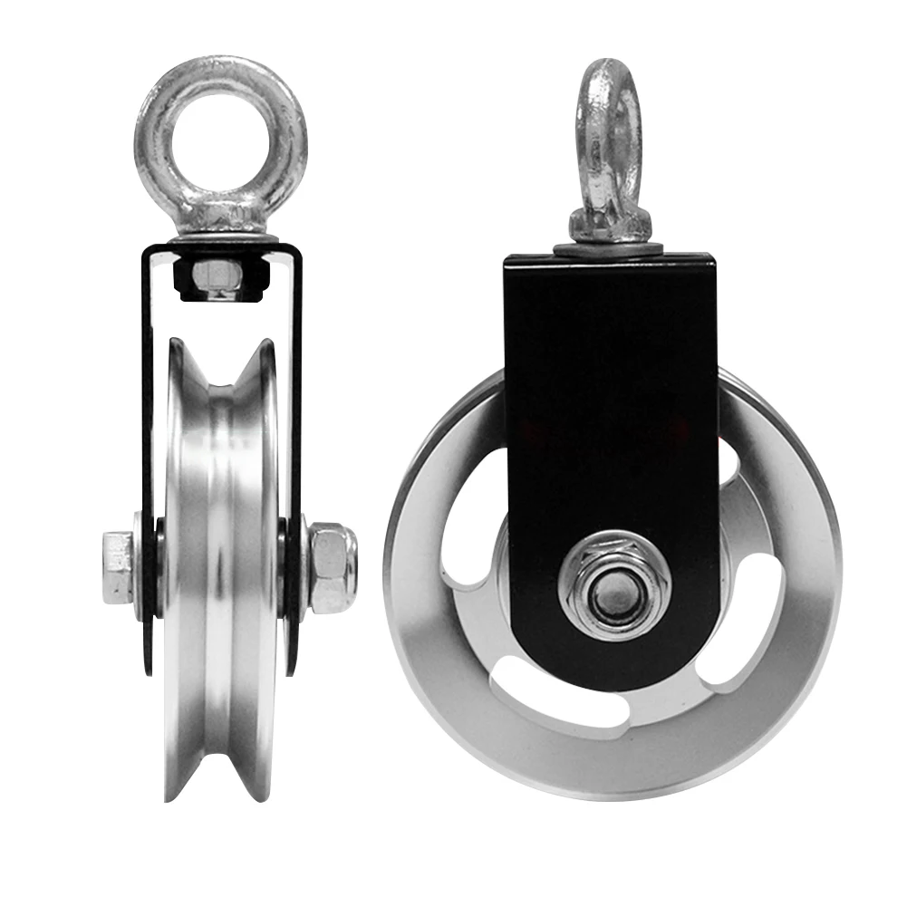 اللياقة البدنية كابل بكرة عجلة بكرة سبائك الألومنيوم نظام بكرة صامت الثقيلة DIY أجهزة لياقة بدنية للمنزل الصالة الرياضية تجريب