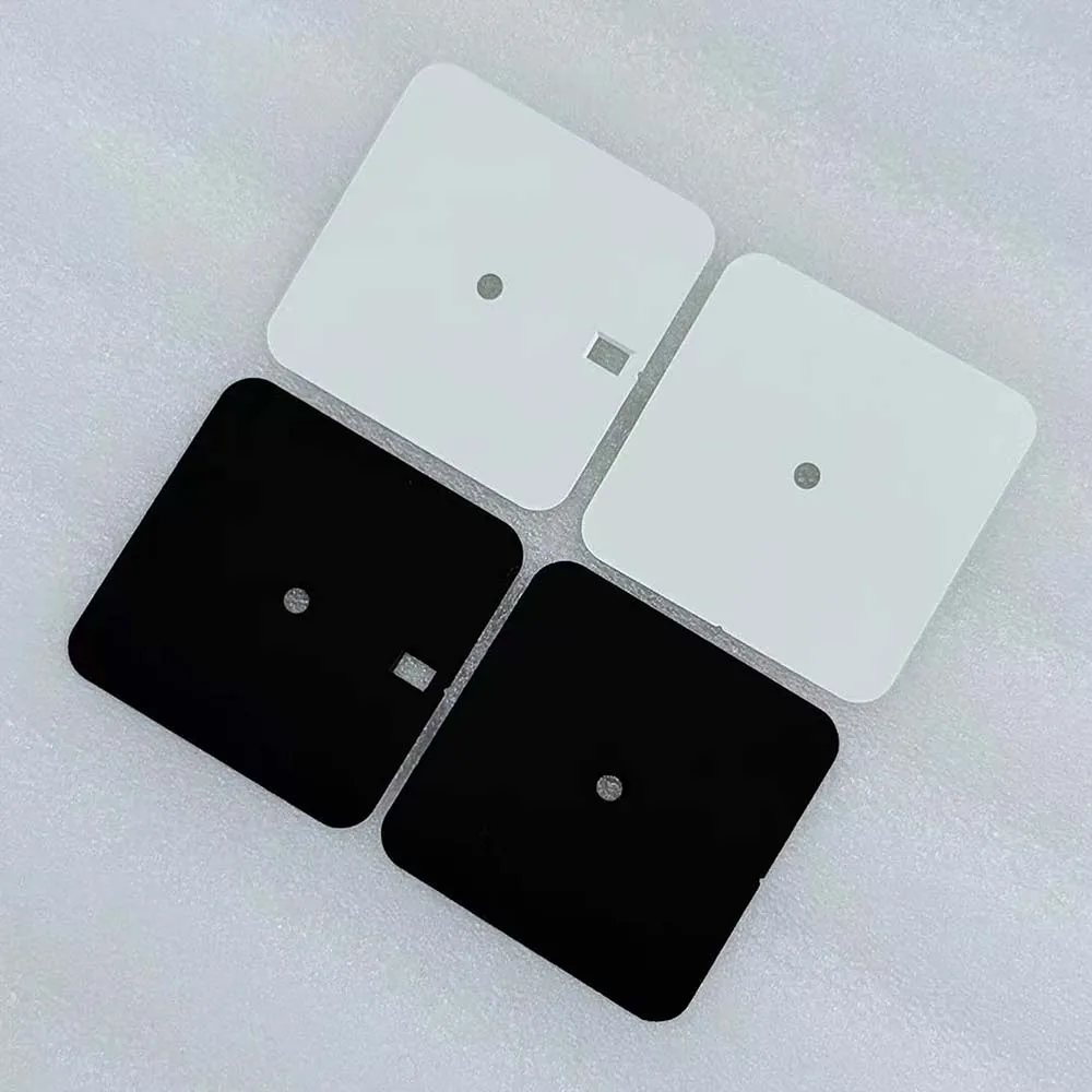 Quadrante semplice dell'orologio nero/bianco, quadrante dell'orologio con calendario non/singolo, colore puro, senza indice, quadrante quadrato da 27 mm x 27 mm per movimento NH35