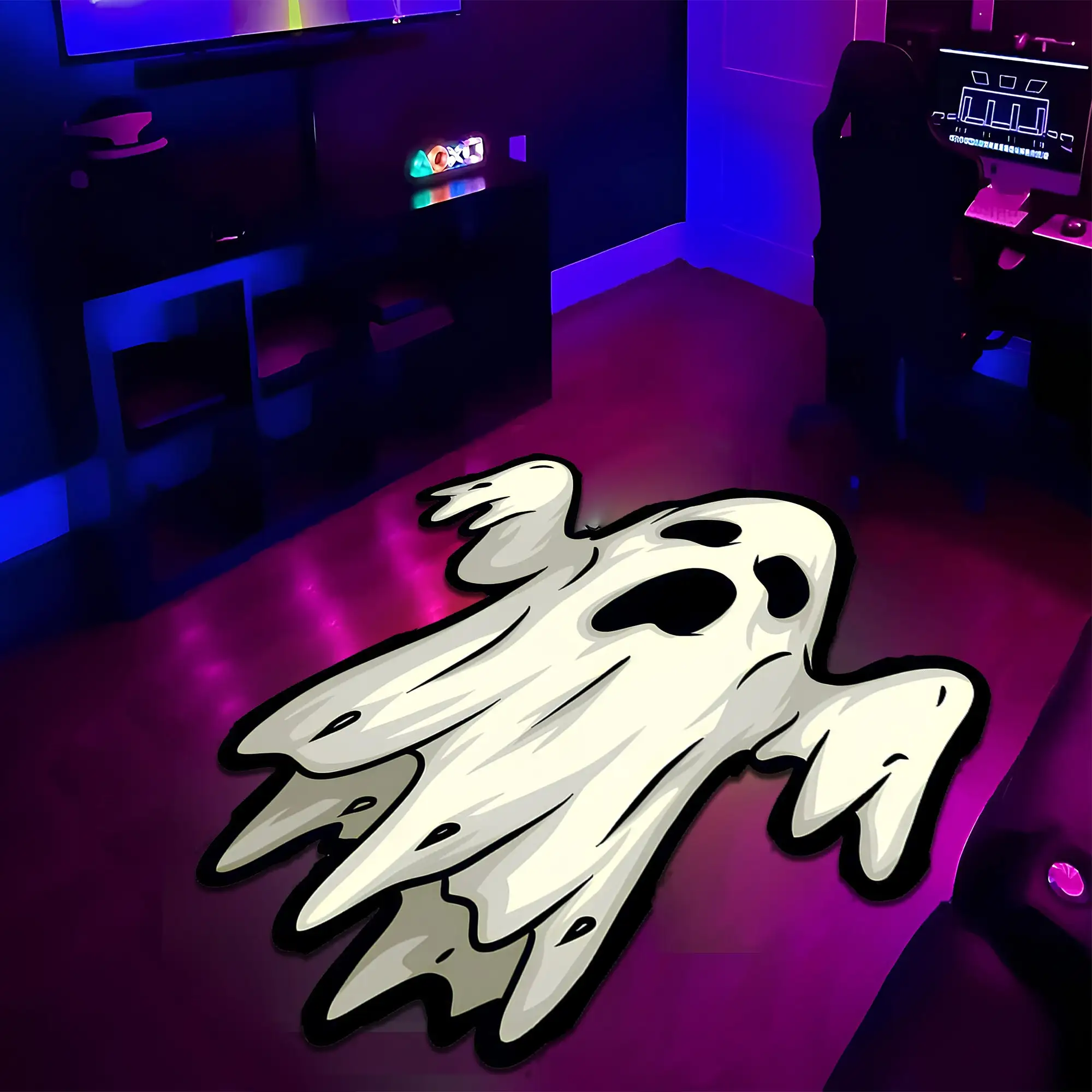 Ghost Halloween Party Gifts Cute Ghost Gaming Room Decor Halloween Rug of Horror Kids Room Rug Home Decoration Rug Home Decor