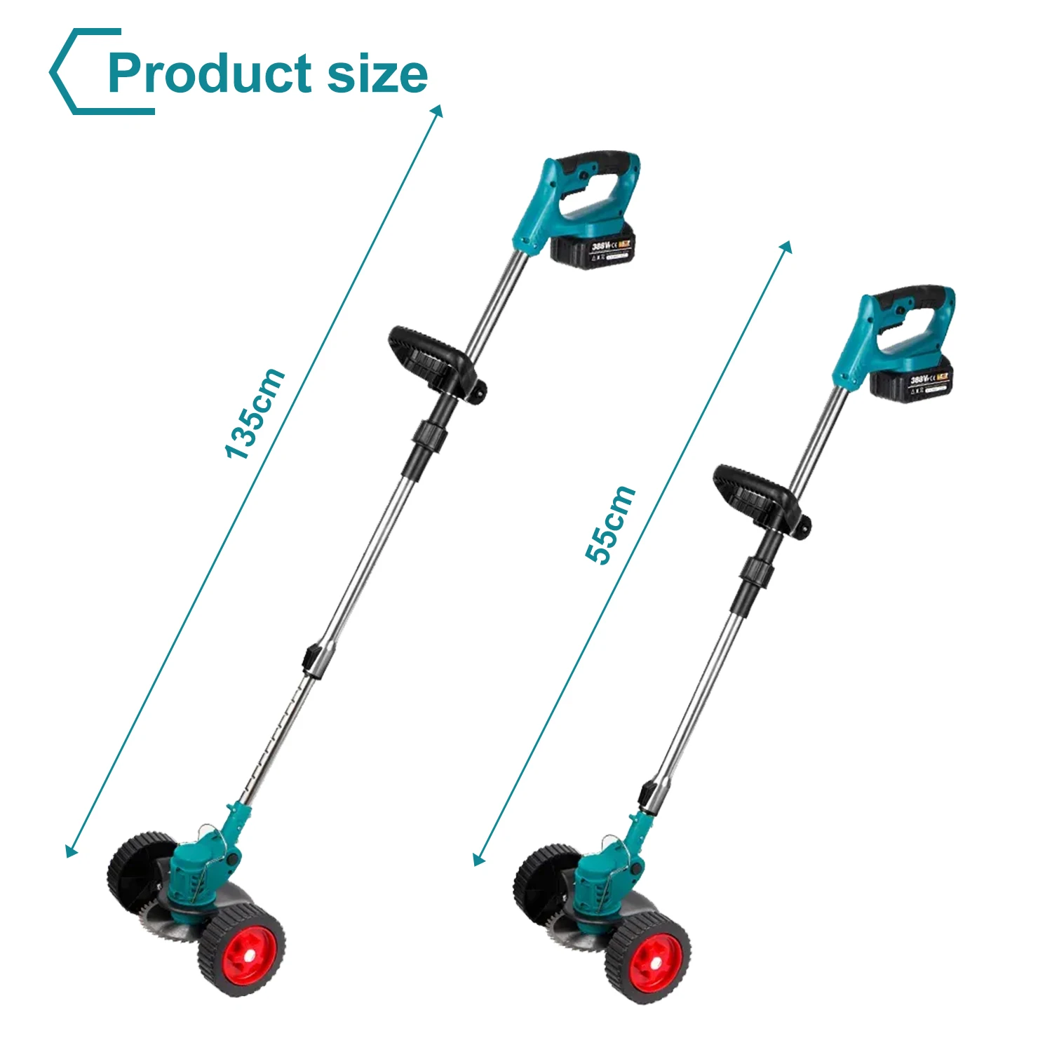 Cordless Lawn Mower Electric Battery  Foldable Adjustable Trimme  Garden Pruning Cutting Power Tools for Makita 18V Battery