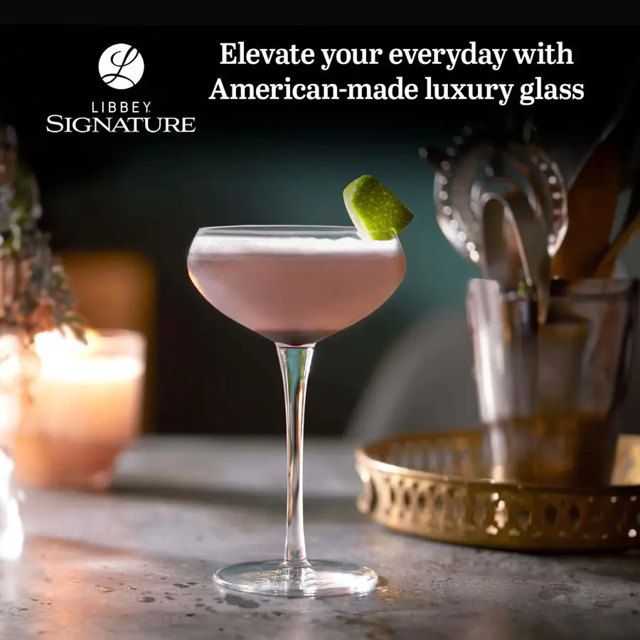 

Набор из 4 бокалов для коктейлей Signature Kentfield Coupe, классические высокие бокалы на ножке, подарочный набор бокалов для шампанского для свадьбы