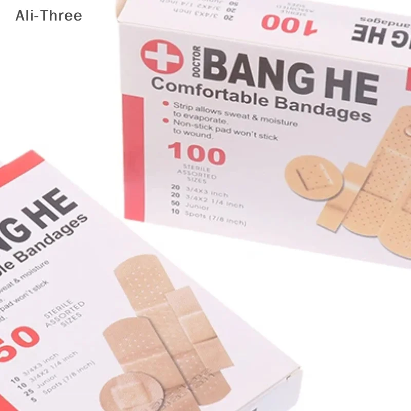 50/100 個防水バンドエイド包帯応急処置医療抗菌創傷絆創膏 4 サイズホーム旅行緊急キット