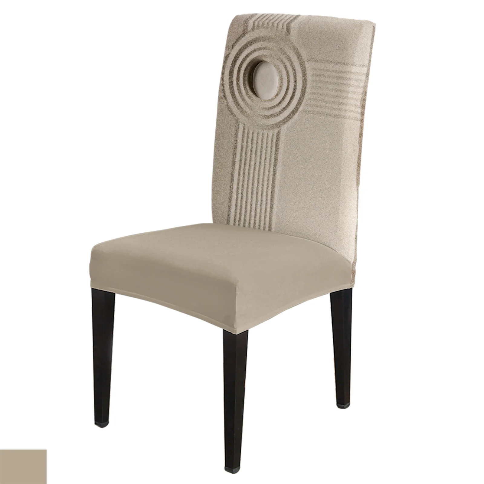 Zen Sand Stone Chair Cover Spandex Elastic Dining Chair Slipcover Wedding Banquet Hotel Stretchy Seat Cover