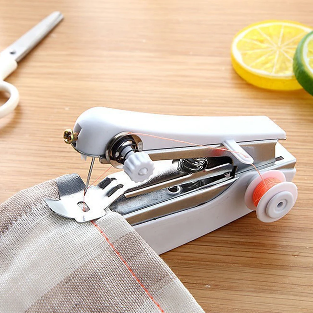 2022 Mini Handheld Sewing Machine Dual Speed Adjustment Single Threads Pendal Outdoor Travel Manual Sewing Machine