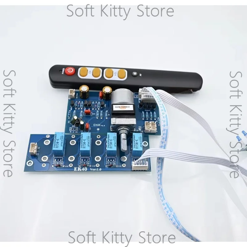 Remote Preamp Volume Control Board 4 Ways Audio Input Signal Selector Switching + Mute For HIFI Amplifier Board Upgrade
