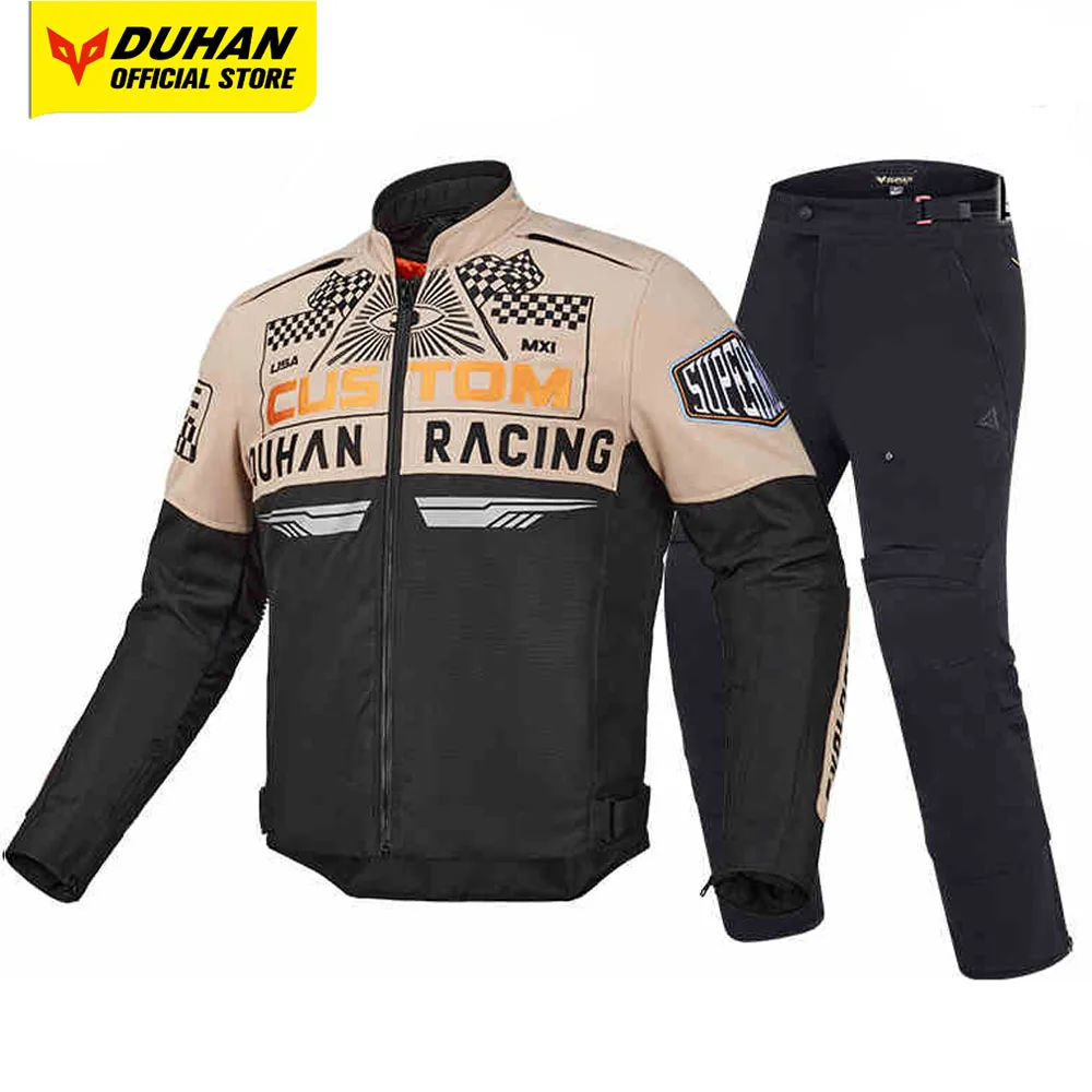 DUHAN Motorcycle Jacket Retro Motorcycle Riding Suit Winter Windproof Warm Motorcycle Jacket Anti Fall Rider Equip Men Women