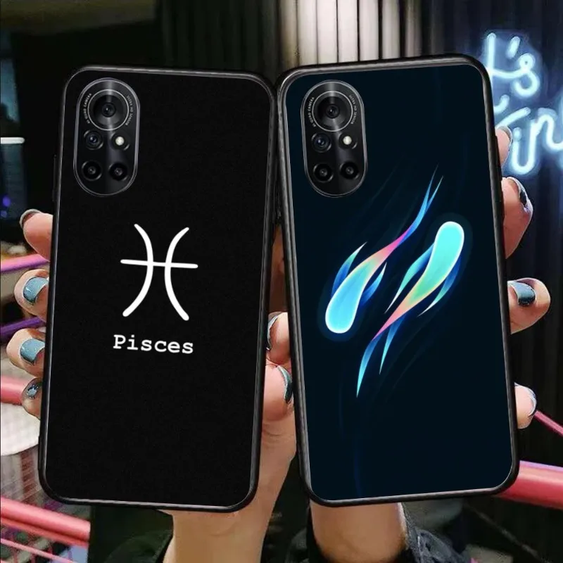 Pisces Astrology Smart Phone Case for Honor 70 50 20 7S X9 X8 X7 Magic 4 3 Pro Black Soft Phone Cover Funda