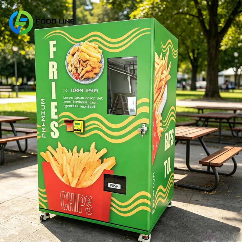 Smart Automatic Potato Fries Vending Machine Fully Automated French Fries Kiosk Fast Food Robot Scan To Pay System Customized