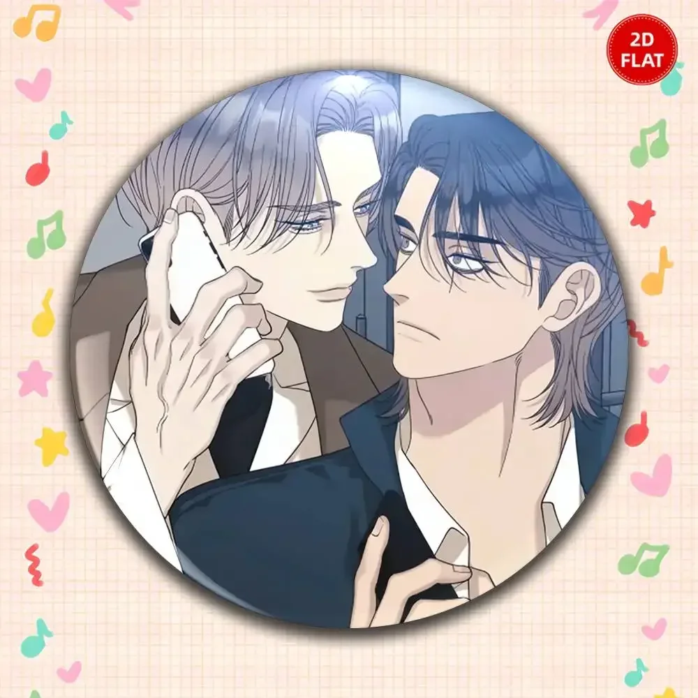 2026 Latest Style Classic Style 2D FLAT Gorgeous Round Anime Plastic Brooch Pin Unisex Lapel Badge Interesting Gift