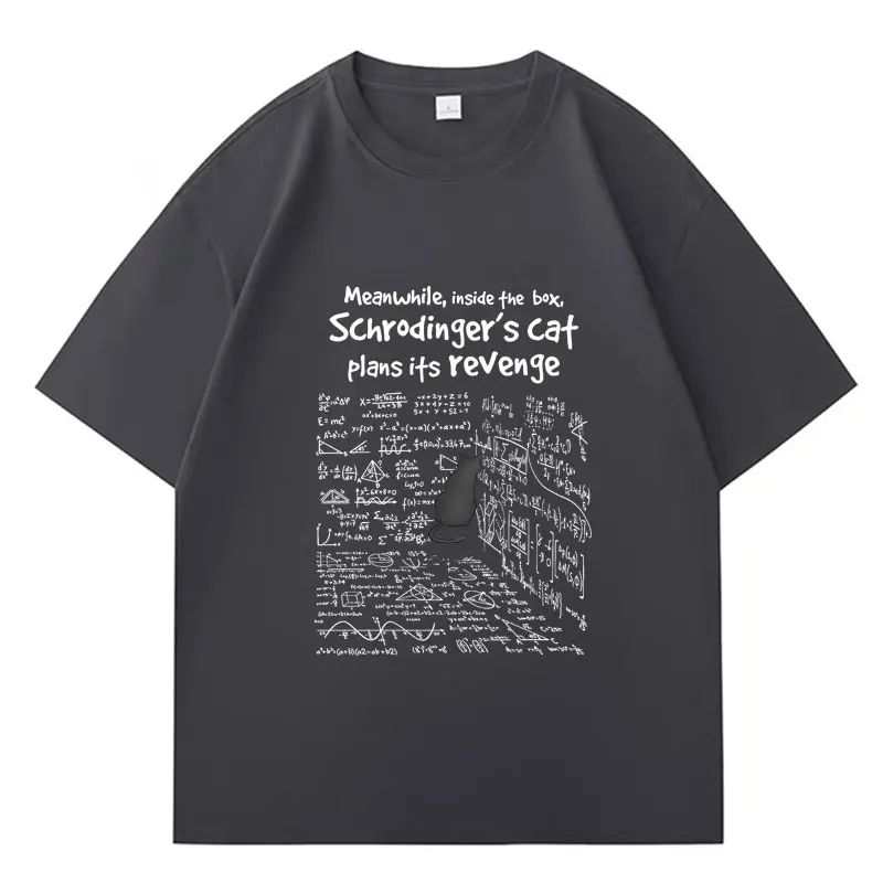 القط الانتقام الرجال تي شيرت مضحك الرياضيات صيغة التي شيرت الذكور الإناث الملابس قصيرة الأكمام بلايز موضة الكرتون أنيمي الجرافيك تي شيرت