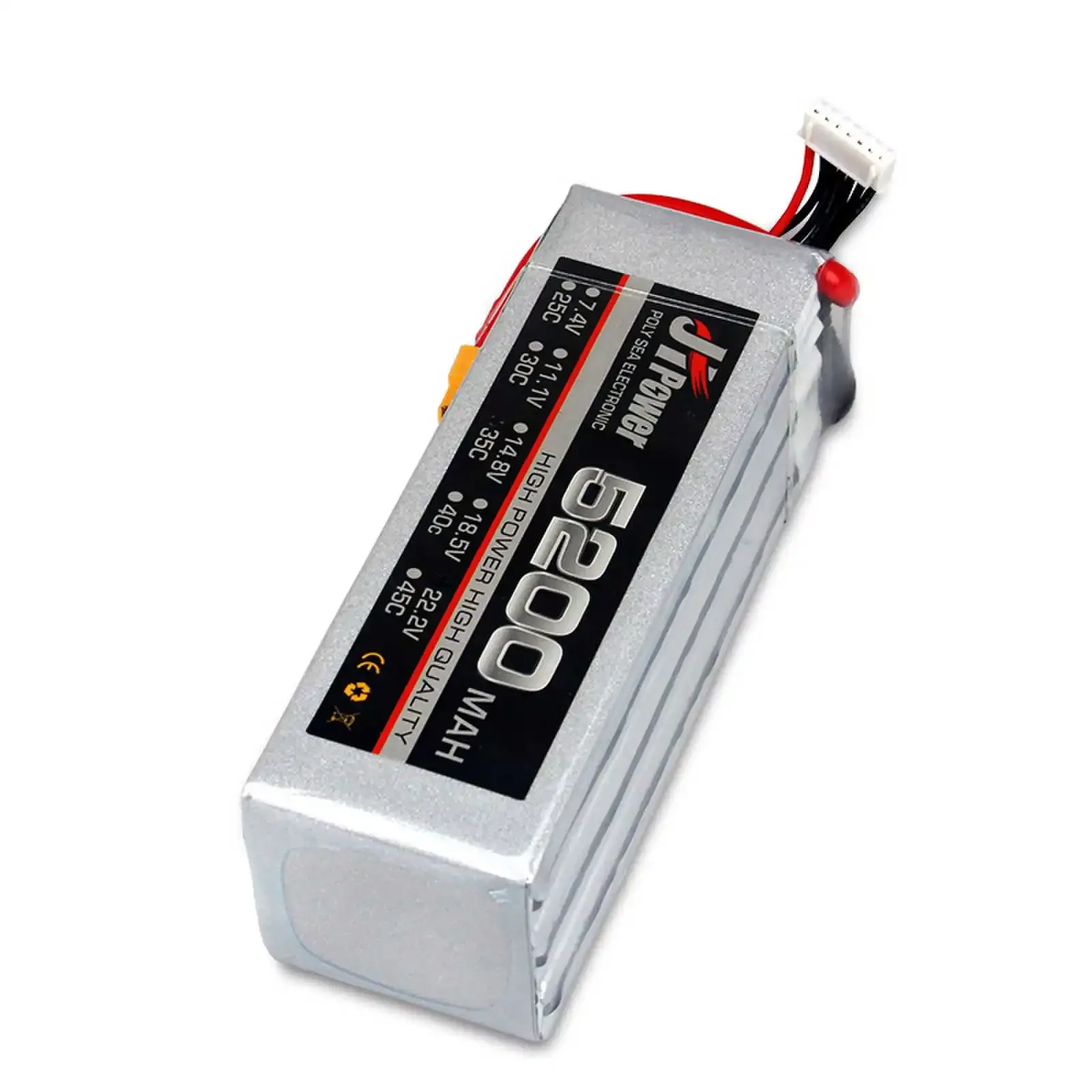 LiPo 2S 3S 4S 5S 6S 5200mAh akumulator do RC LiPo 7.4V 11.1V 14.8V 18.5V 22.2V 25C 35C 60C dla RC samochód helikopter łódź RC Drone XT60-T