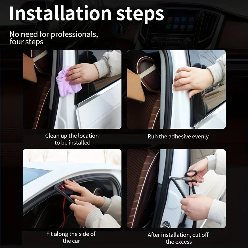 5Meters Reduce Sound Proof Foam Car Seal Strip Thicken Anti-noise Soundproof Rubber Car Silence Scheme Rubber Seal Strip