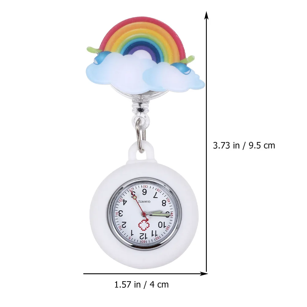 

2Pcs Waterproof Luminous Nurse Watch Pocket Clip on Silicone Cover Large Dial Design Retractable Pocket Watch