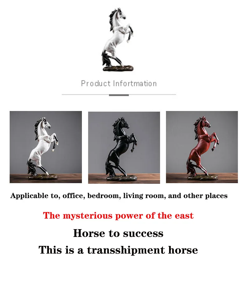 

Creative Horse Statue Home Decoration European Style Horse Sculpture Resin Animal Statue Souvenir Living Room Office Study Desk