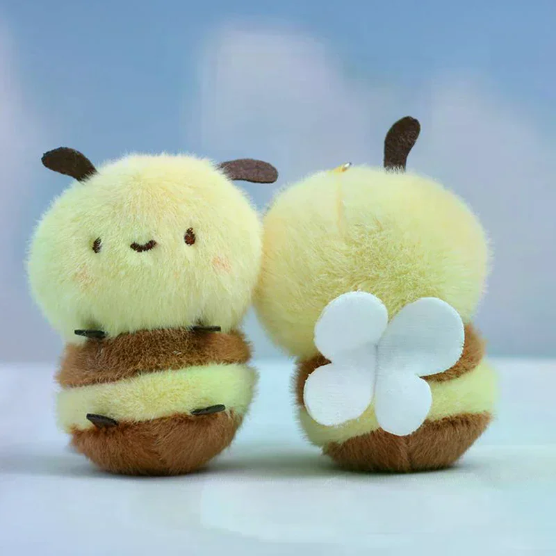 Bee Doll Pendant Key Chain Stylish Backpack Purse Doll Pendant Plush Girl Gift Pendant Car Interior Cute Insect Keychain