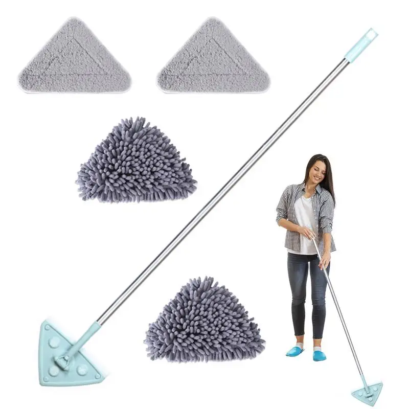 Triangle Floor Mop 360 Degree Rotatable Spin Cleaning Mop With Larger Mopping Area Floor Cleaning Mop For Ceramic Granite Marble