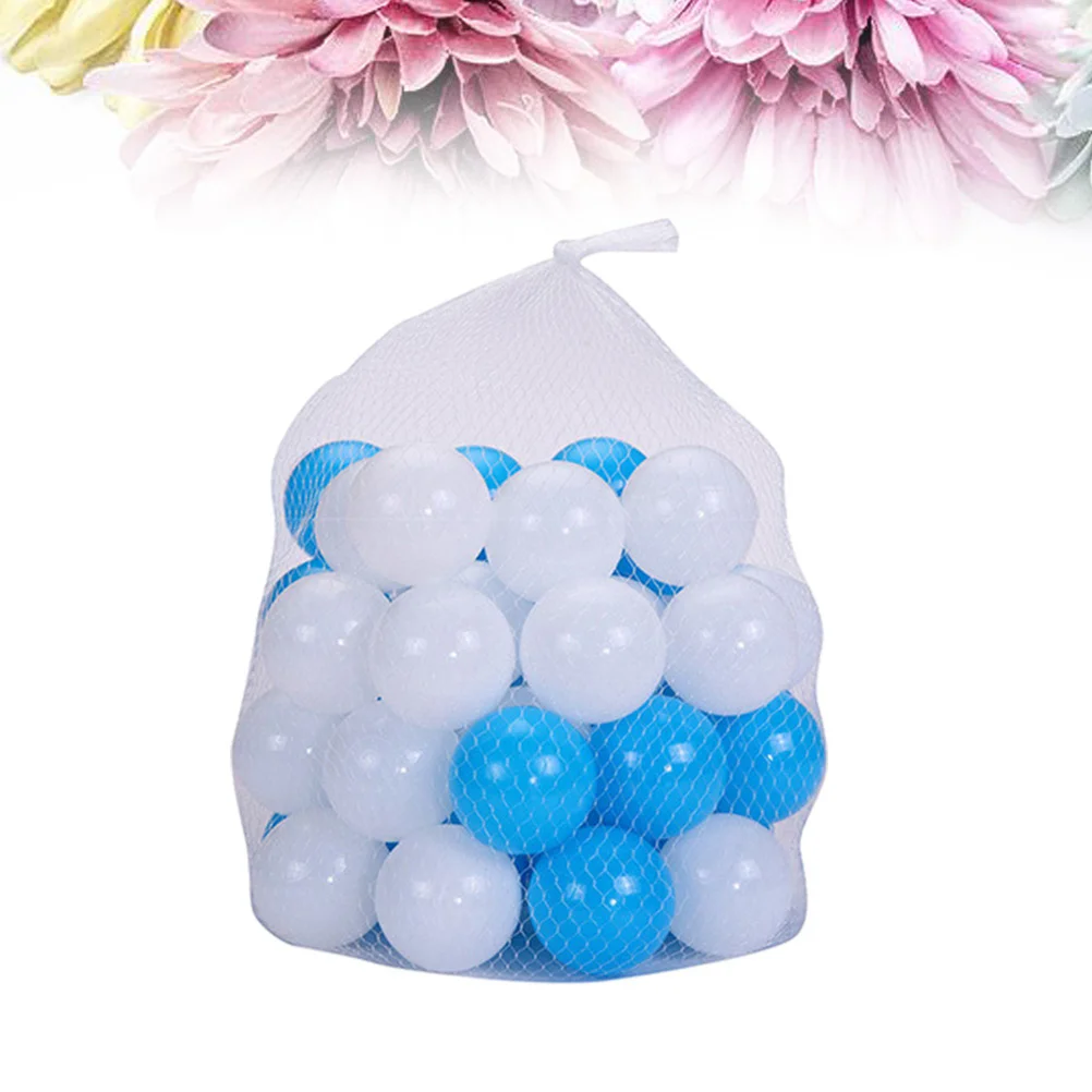 50PCS 7CM Plastic Balls Pit Balls Crush Proof Thicked Ocean Balls with Mesh Bag Playballs Toy for Kids Baby (Assorted Color)