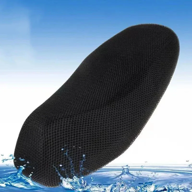 Coprisedile per moto traspirante Rete 3D Isolamento termico in rete Fodera per cuscino per rete Accessori moto neri Protezione