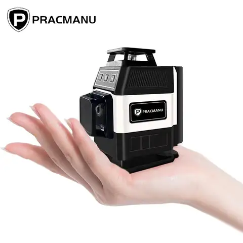 Pracmanu 미니 16 라인 4D 레이저 레벨 녹색 라인 셀프 레벨링 수평 및 수직 강력한 녹색 빔 레이저 레벨