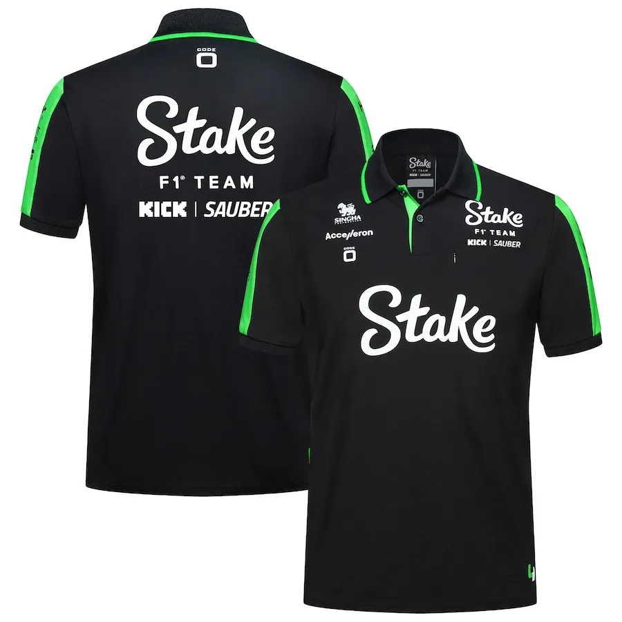 2025 صيف جديد حار المتطرفة الرياضة F1 بدلة سباق Stake3D مطبوعة الشارع ارتداء عادية الرجال والنساء تنفس قميص بولو