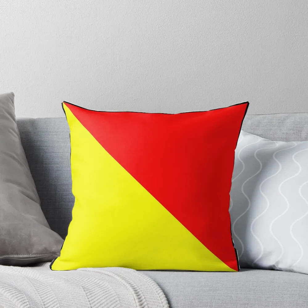 International maritime signal flags sea alphabet collection letter o Throw Pillow Pillow Cover ornamental pillows pillow