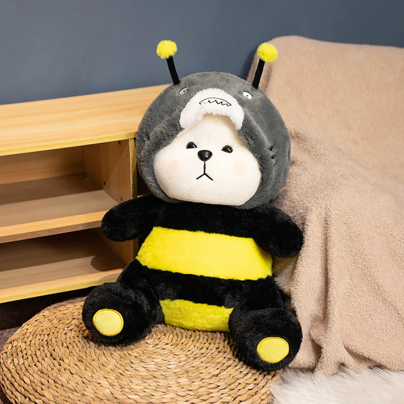 Muñeco de peluche de oso de transformación creativa Kawaii para niños y niñas, juguete de abeja de transformación, decoración de dormitorio, sofá, regalo