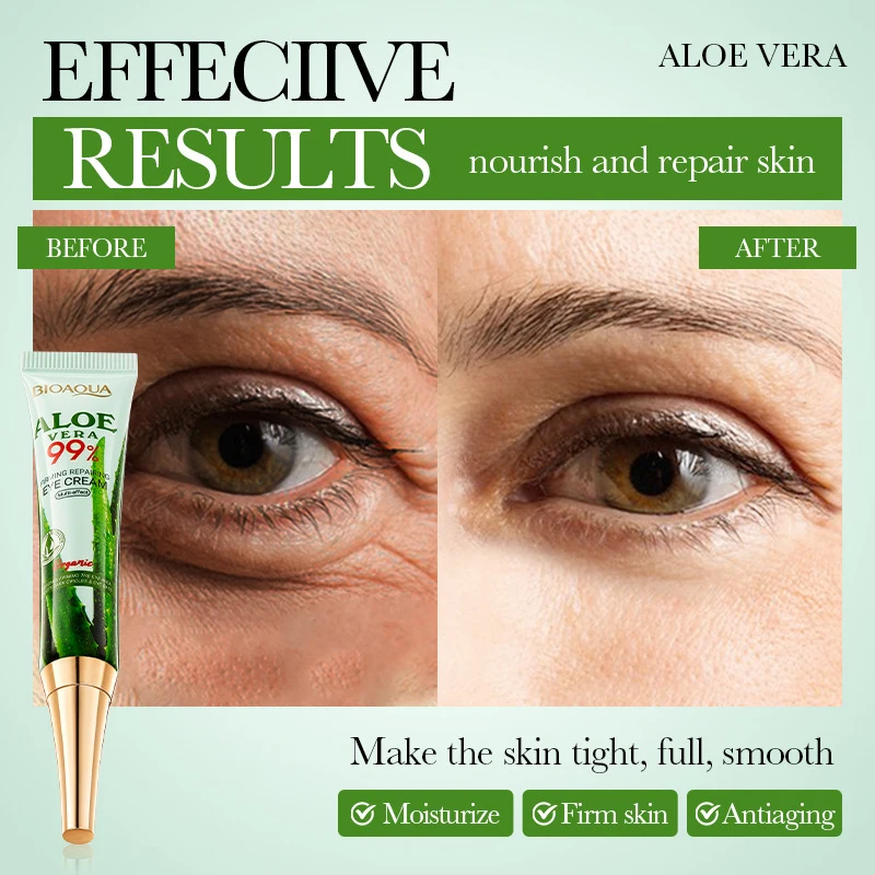 20g Aloe Vera Eye Cream Multi Effect Firming Repairing Eye Cream Removing Wrinkles Reduce Dark Circles Moisturizing Eye Cream