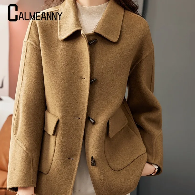 

Coat Women's 2024 Autumn Winter New Style Korean Edition Casual Loose Versatile Personality Woolen Coat Medium And Long Coat