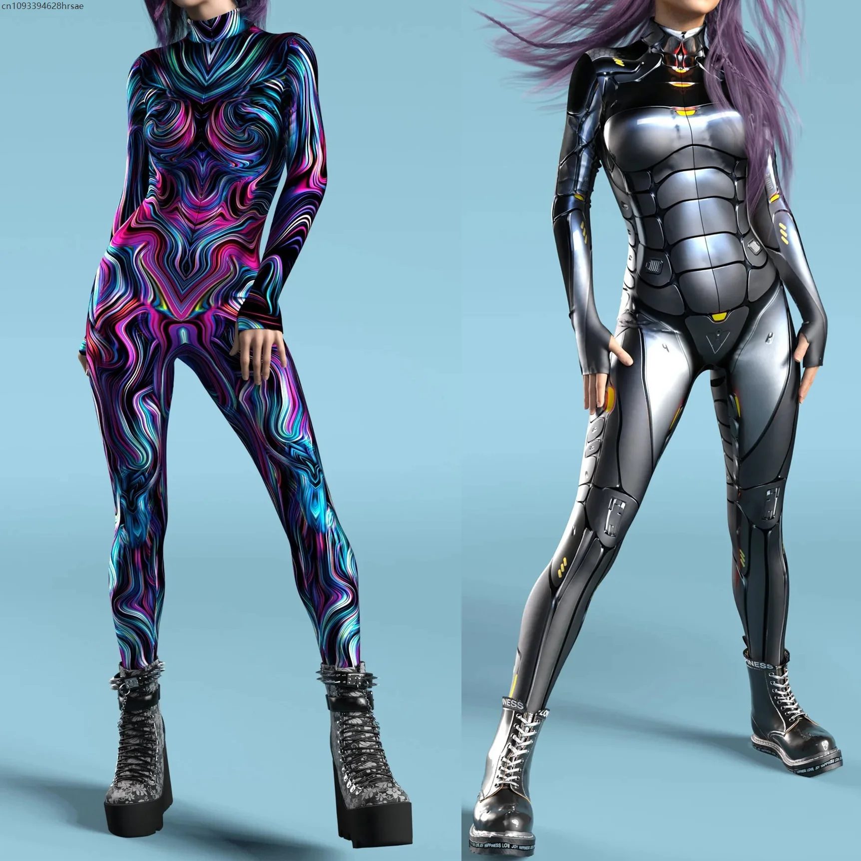 

Women Sexy Cool Zentai Suit Mechanical Armor Jumpsuit Cosplay Bodysuit Robot Costume Xmas New Year Party Shows Bodysuit