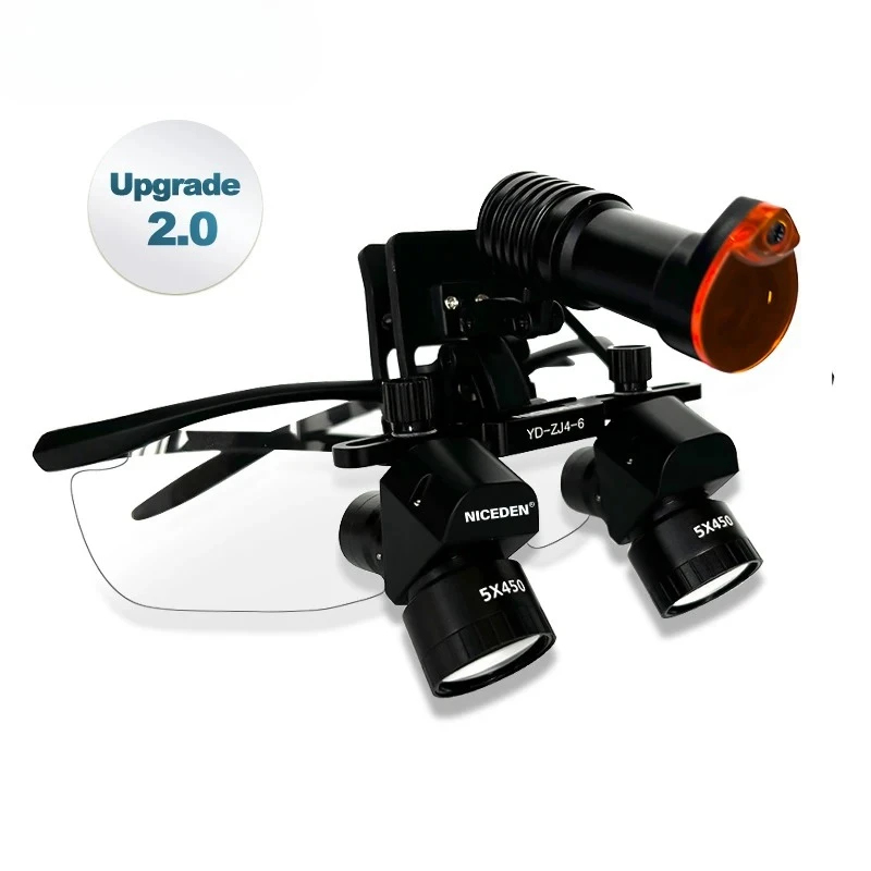 5x loupes  Binocular Magnifying Glasses 48°  Wide Angle Prevention Cervical Spondylosis Headlamp