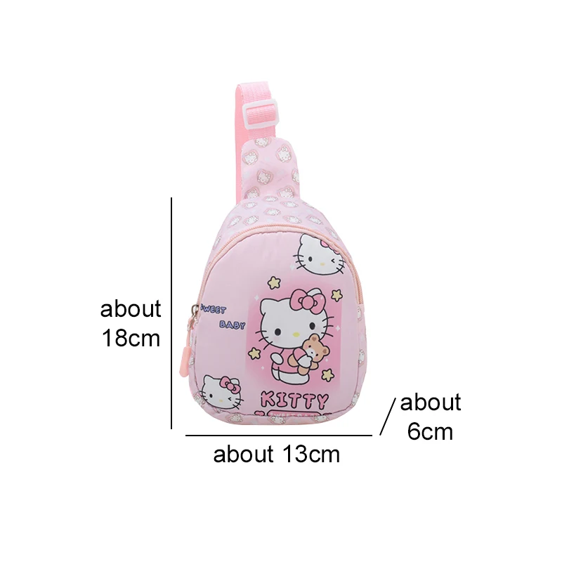 Sanrioed Anime Cinnamoroll Kuromi My Melody Hello Kitty Slanting Shoulder Backpack Cute Cartoon Child Chest Bag Gift for Friend