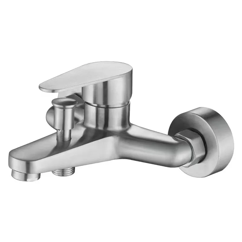 

Factory Supplies 304 Stainless Steel Bath Shower Faucets Set Simple Design Concealed Three Including Mixing Valve Brushed
