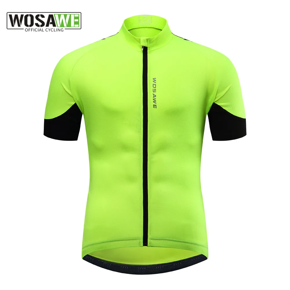 Wosawe Mannen Wielertrui Korte Mouwen Ademend Cool Fiets Shirt Zomer Quick Dry Mtb Road Fietsen Jersey Mannen