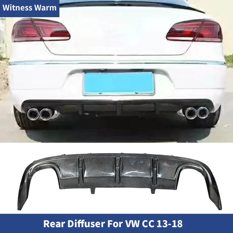 Car Rear Bumper Diffuser Lip Spoiler for Volkswagen Cc Rline Style Standard Bumper 13-18