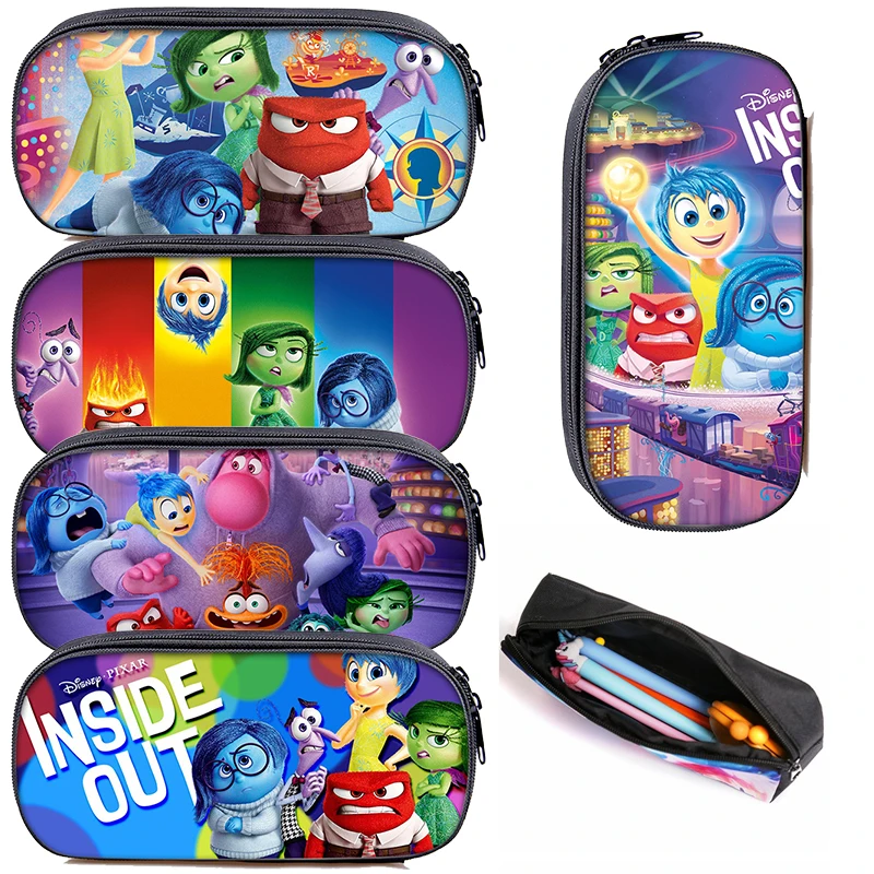 Disney Inside Out 2 Pencil Case Student Product Kawaii Girl Boy PenCase Bag Cartoon Pencil Box Pouch Stationery Supplies Gift