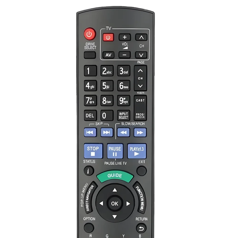 Replacement N2QAYB001076 Remote Control Compatible with Panasonic Blu-Ray Disc DVD Player DMR-BWT760 DMRBWT760 DMR-BWT760GN