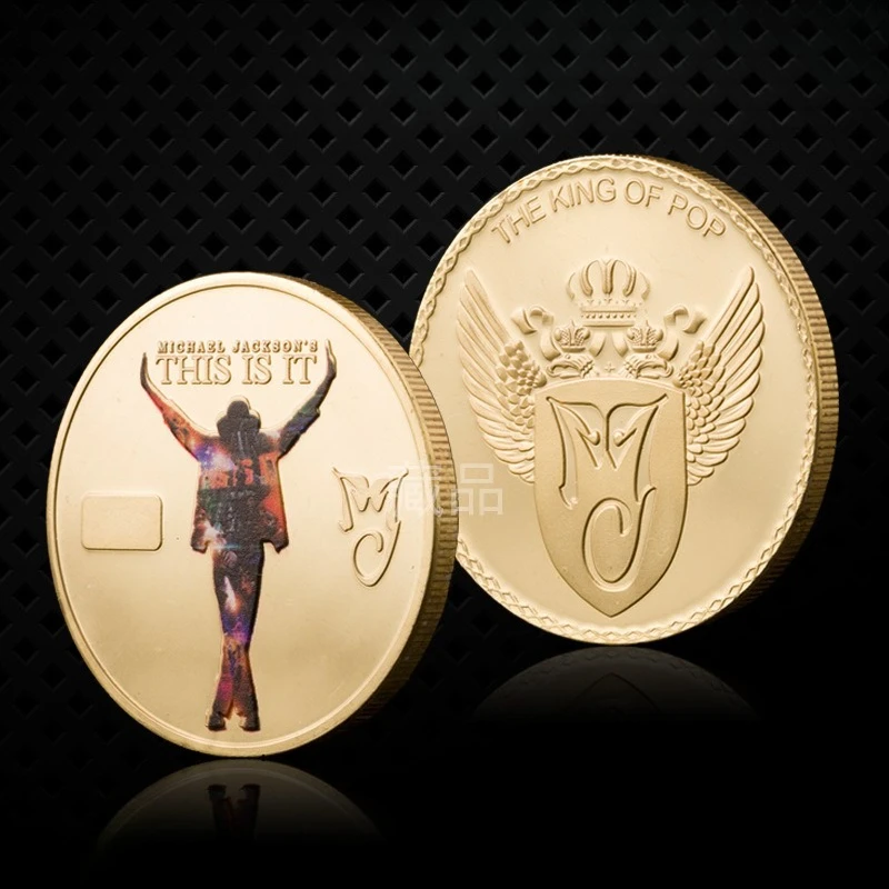 Crown Gold Commemorative Coin of Michael Jackson Rock Star Souvenir Coin Pop King Display Decoration Figurine MJ view 2