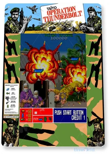 Operation Thunderbolt Arcade-Schild, klassisches Arcade-Marquee, Blechschild C491