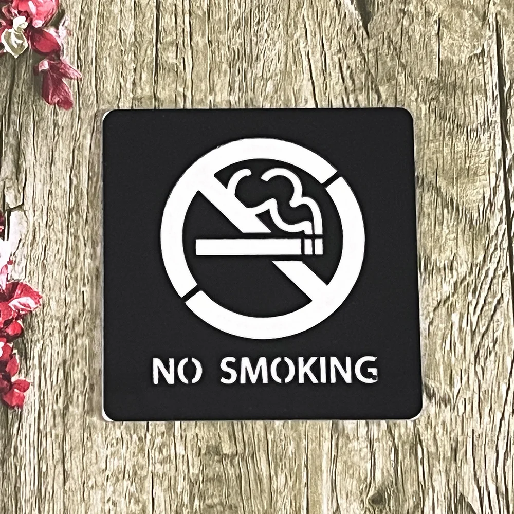 Waterproof Self-Adhesive No Smoking Sign Anti-Smoking Sticker Office Bathroom Hallway Public Area Warning Decal Business