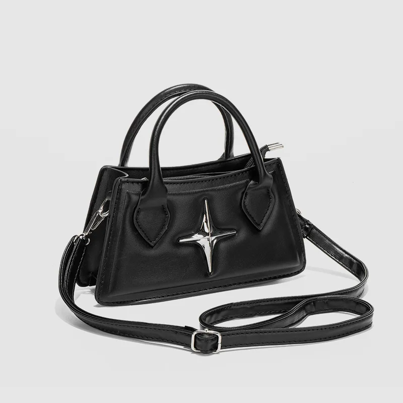 Quadrangular Star Design Shoulder Bag Retro PU Leather Crossbody Bag Small Sling Bag Women Girls Fashion Handbags Messenger Bag