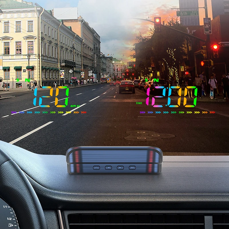 

Скорость HUD проектор лобового стекла GPS компас спидометр проекционный дисплей USB источник питания атмосферная лампа для грузовых автомобилей