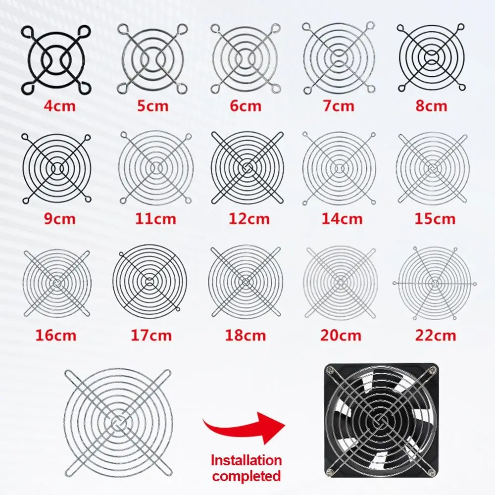 1Pcs New Metal Cooling Fan Grill Protective 40-220mm Mesh Cover Iron Nets for Computer Fan