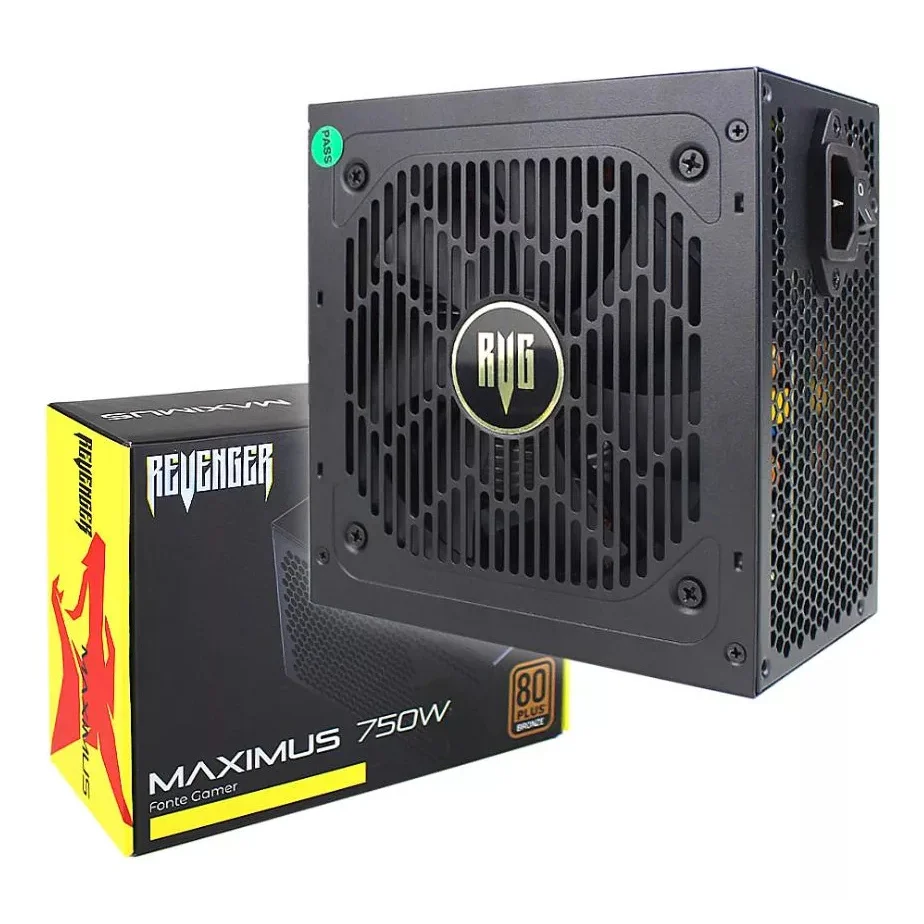 Fonte Alimentação Gamer 750w Bivolt 80plus Bronze Silencioso Cor Preto 110V/220V