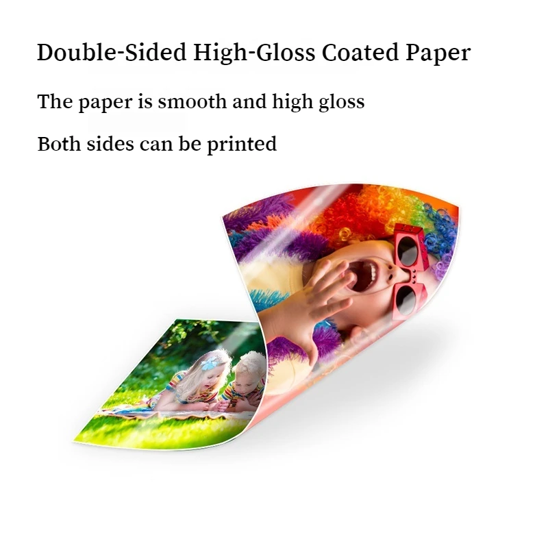 50 Sheets/set A4 Double-sided Glossy Photo Paper 120g 140g 160g 200g 300g Color Inkjet Coated Photo Paper For Portrait Magazine