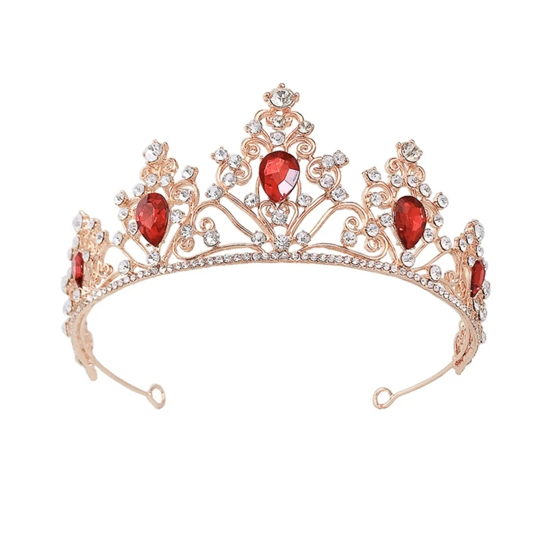 

Dainty Crowns for Women Birthday Red Princess Tiaras for Girls Crystal Headband Wedding Party Gifts